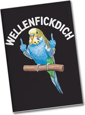 Produktbild von Wellensittich mit Mittelfinger Souvenir Souvenir Magnet WELLENFICKDICH