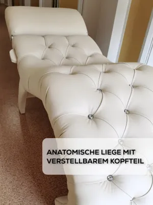 Produktbild von Handgefertigte Sessel - Relaxliege mit verstellbarem Kopfteil, 175x70x65, Velvet Ergonomisch Chaiselongue (Sofa, Liege), Holzrahmen, crème