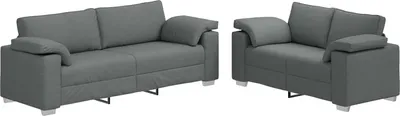 Produktbild von vidaXL Sofa 2 pcs Dunkelgrau 219 x 80 x 82 cm Stoff