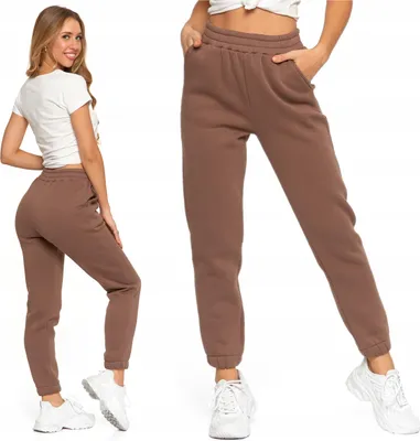 Produktbild von Damen-Jogginghose, warm, glatt, hohe Taille, modische Farbe, MORAJ L