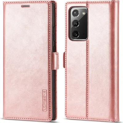 Obrázek produktu pro Galaxy Note 20 Kožené pouzdro s funkcí stojánku a držákem karet, peněženkový design pouzdro pro Samsung Galaxy Note 20 Růžový