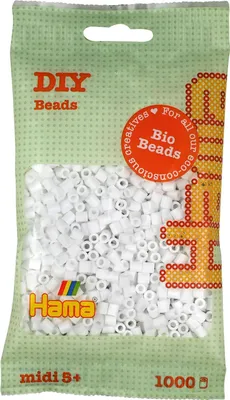 Zdjęcie produktu dla Koraliki do naprasowywania Hama 190-01 Koraliki do naprasowywania Hamamidi, białe, w woreczku
