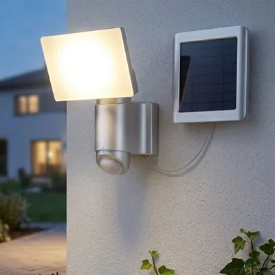 Produktbild von Telefunken Solar-Außenleuchte mit Bewegungsmelder 6W IP44 Sensor Silber