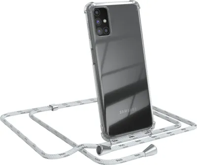 Produktbild von EAZY CASE Handykette mit Hülle für Samsung Galaxy M31s Backcover Handykette, zum Umhängen in Weiß