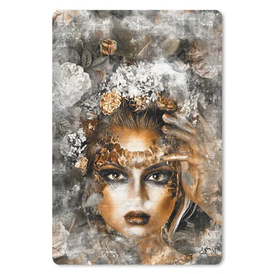 Produktbild von MuchoWow® Mauspad Mousepad Frauen - Make-up - Blume 40x60 cm - Mousepads - Maus Mat - Pad - Mausunterlage - Schreibtisch Accesoire