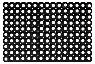 Produktbild von Fußmatte aus Weichkautschuk - Gummimatte für den Außenbereich - pflegeleicht, wetterfest und zuschneidbar - Schmutzfangmatte 40 x 60 cm Schwarz