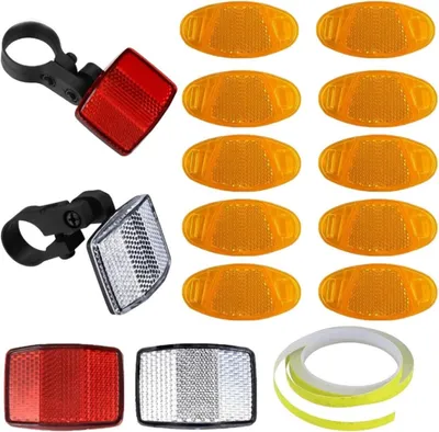 Imagen del producto de Reflectores para radios de bicicleta, reflectores, juego de catadioptros, reflectores para radios con banda reflectante, alta visibilidad, para bicicleta de montaña, bicicleta de carretera