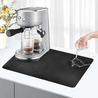 Produktbild von Kaffeemaschine Abtropfmatte 30x40cm,abtropfmatte geschirr,Saugstarke Trockenmatte Unterlage Für Kaffeemaschine (Schwarz)
