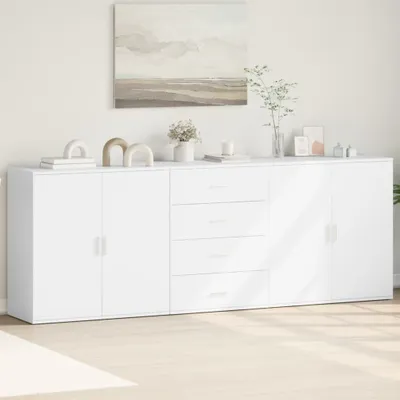 Image de vidaXL Sideboards 3 pcs. Blanc Bois composite