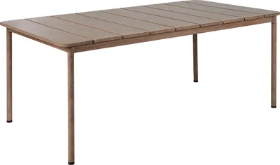 Produktbild von BELIANI Gartentisch Dunkler Holzfarbton aus Aluminium 6-Sitzer Witterungsbeständig für Garten Terrasse Außenbereich Outdoor