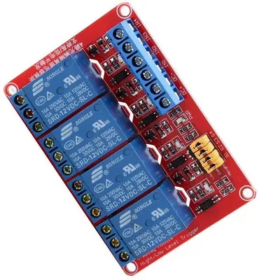 Obrázek produktu pro 4kanálový reléový modul – univerzální spouštění – 5 V/12 V/24 V