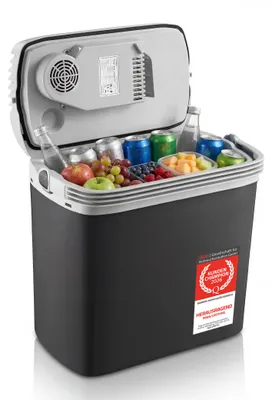Produktbild von TZS First Austria - Thermoelektrische Kühlbox 16L - Kühlen & Wärmen - 3-fach Stromversorgung inkl. USB-C - Minibar für Auto & Camping - Schwarz