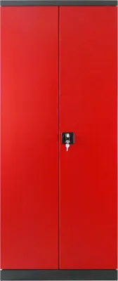 Produktbild von ADB Stahlschrank XL-T mit 4 Fachböden (BxHxT) 780 x 1920 x 580 mm Anthrazitgrau / Feuerrot