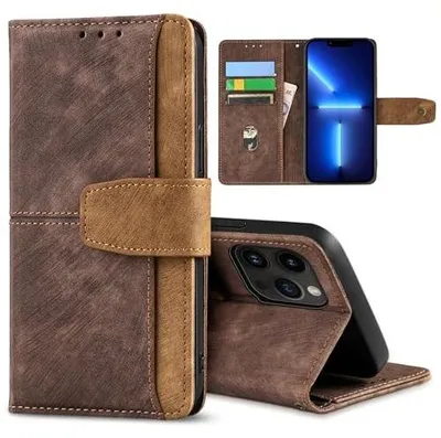Image de Étui en cuir pour téléphone avec compartiment pour cartes