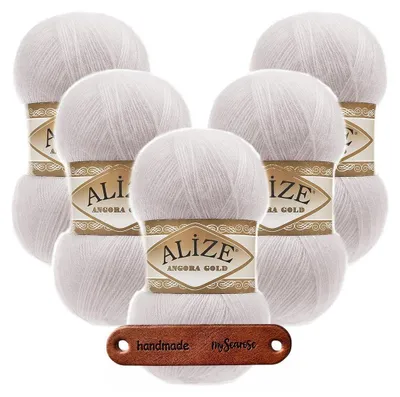 Produktbild von 5 x ALIZE Angora Gold 168 Winter White mit Label
