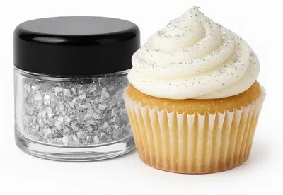 Zdjęcie produktu dla Srebrny brokat dekoracyjny Glitter Silver 3g - Saracino