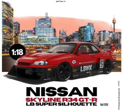 Produktbild von GT Spirit 1:18 NISSAN SKYLINE R34 GT-R LB SUPER SILHOUETTE (2020) RED