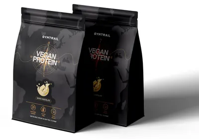 Produktbild von GYMTRAIL® Veganes Eiweißpulver aus Erbsenprotein 1000g | Pflanzliches Proteinpulver mit essenziellen Aminosäuren | Ohne Soja und Süßungsmittel mit Birkenzucker | White Chocolate