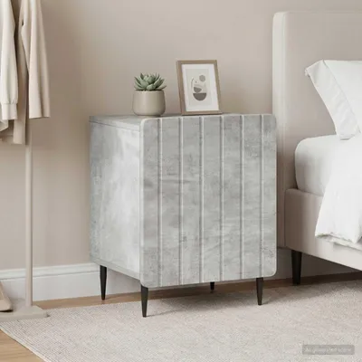 Immagine prodotto di vidaXL, comodino, 2 pezzi, grigio cemento, 43 x 34,5 x 52 cm, materiale composito di legno