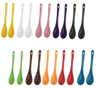20er-Set bunte Keramiklöffel, 12 cm, spülmaschinengeeignet