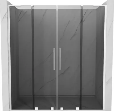 Produktbild von Mexen Velar L Duo Schiebetür Duschwand 170 cm, Graphit, Weiß - 871-170-003-42-20