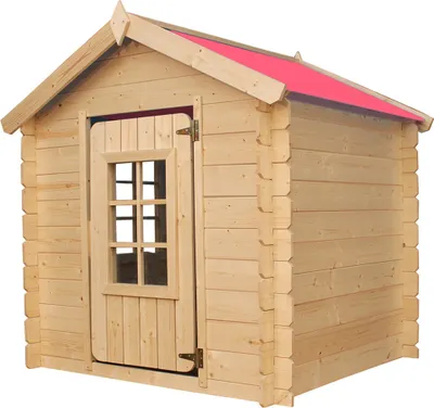 Immagine prodotto di Timbela M570R-1 Casetta in legno per bambini - casetta da giardino per bambini - 111x113xH121 cm/0,9 m2 casetta da giardino - casetta estiva per bambini (il colore del tetto è rosso)