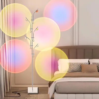 Obrázek produktu pro Stojací LED lampa s projektorem západu slunce se 5 hlavami RGB.
