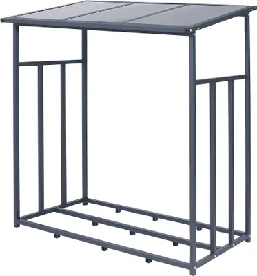 Produktbild von Kovový regál na palivové dřevo ML-Design, 187,5x185 cm, antracit, venkovní regál na palivové dřevo 2,3 m³