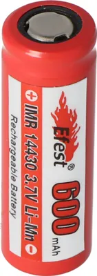 Produktbild von IMR 14430 600mAh 3,6V - 3,7V Li-Ion-Akku mit Pluspol flach, Abmessungen 42,63x14,4mm