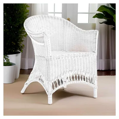 Produktbild von Rattansessel Landhaus Flechtsessel aus Natur-Rattan (Weiß)