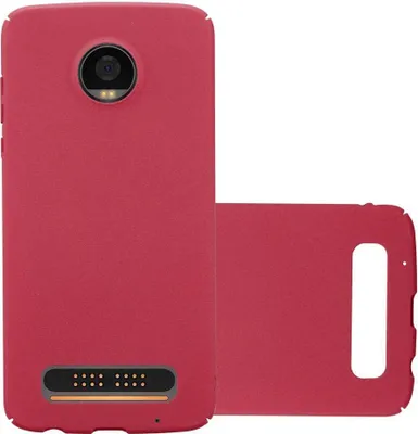 Produktbild von Cadorabo Schutzhülle für Motorola MOTO Z2 PLAY / Z2 FORCE Hülle in Rot Etui Hard Case Handyhülle Cover