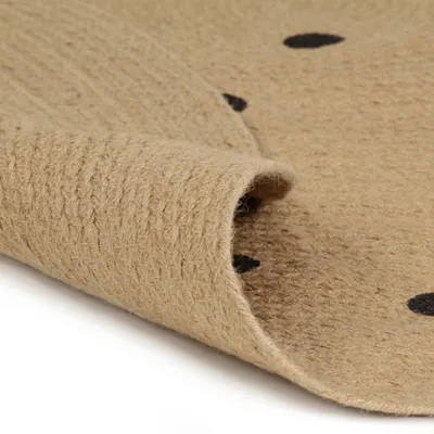 Immagine prodotto di vidaXL Tappeto in iuta fatto a mano con motivo a pois 120 cm