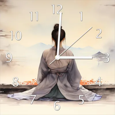 Produktbild von Wallario Design Wanduhr Morgenstille aus Echtglas, Größe 30 x 30 cm