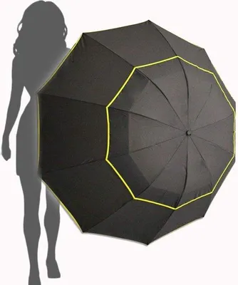 Zdjęcie produktu dla Duży, składany, wiatroszczelny parasol golfowy z podwójnym daszkiem i osłoną przeciwsłoneczną