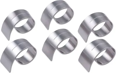 Produktbild von 6 Stück Serviettenringe Edelstahl Hochzeit Tischdeko Ringe