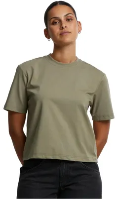 Productafbeelding van Dames T-shirt Urban Classics, model Sorona, losvallende pasvorm, kleur: paleolive - maat: 4XL