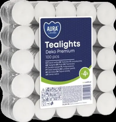 A package of 100 tealight candles.