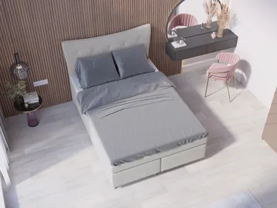 Produktbild von Boxspringbett 140x200, Grau, Matratze und Topper, Doppelbett, COLORADO, Panda Möbel