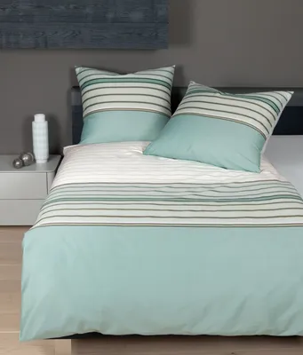 Produktbild von Janine Mako-Satin Bettwäsche J. D. 87051 240x220+2x80x80 cm Farbe meergrün lilie