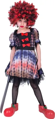 Produktbild von Grusel Horror Clown - Kinderkostüm Luna für Mädchen Größe: 140