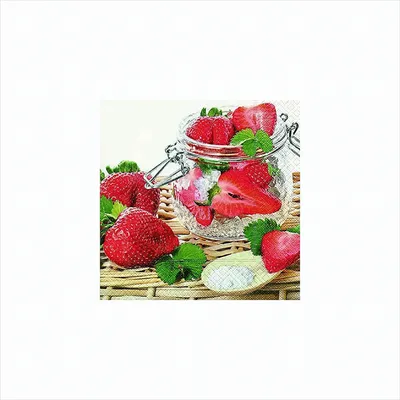 Produktbild von Paper+Design 200466 Lunchservietten Design "Erdbeeren" - 33 x 33 cm, 20 Stück
