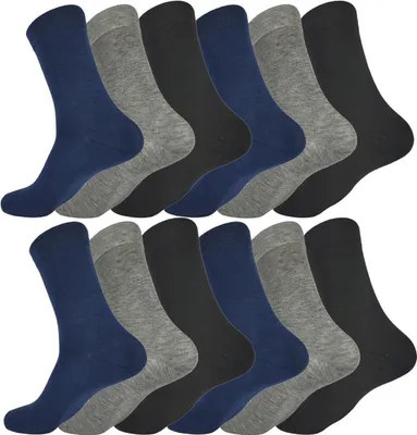 Immagine prodotto di 12 paia di calzini da uomo senza motivo forma classica vestito business tempo libero, 12 paia, Mix10/39-42