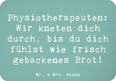 Produktbild von Mr. & Mrs. Panda Magnet Spruch Physiotherapeut Kneten - Meeresbrise - Geschenk, Entspannung, Motivmagnete, heilende Hände, Kühlschrankmagnet, Whiteboard Magnet, Therapie