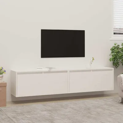 Produktbild von "2026 Promotion" Wandschränke 2 Stk. - Hohe Qualität - Weiß 80x30x35 cm Massivholz Kiefer - Wandregale CC27695