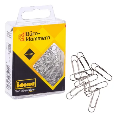 Zdjęcie produktu dla Idena 334030 - Spinacze do papieru, 120 sztuk, ocynkowane