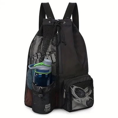 Produktbild von Schwimmtasche Netzkordelzug Strandrucksack mit Nassfach Sportrucksack