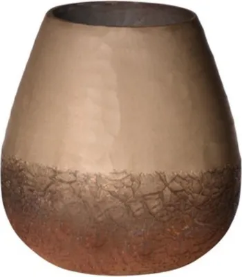 Productafbeelding van Krakelglazen vaas, zilverkleurig, decoratief, hoogte 15 cm, diameter 15 cm, geschikt voor bloemen