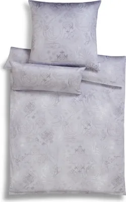 A bedding set laid out flat against a white background.
