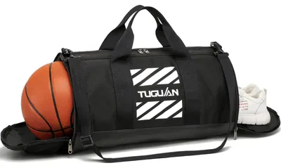 Gymtas mit Nassfach & Schuhfach, 40 L, Schwarz, 53x28x28 cm