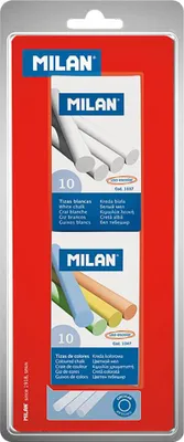 Image de Craies Milan Blanches Et Couleurs Assortiment De Craies Scolaires Et Créatives - Milán